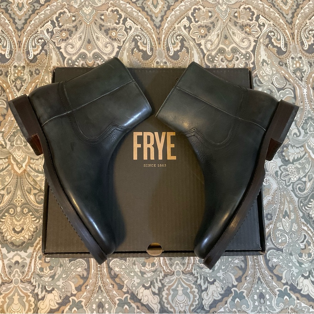 New Frye Sawyer Inside Zip 80304 Vintage Black Boots Mens Sz 8.5 M